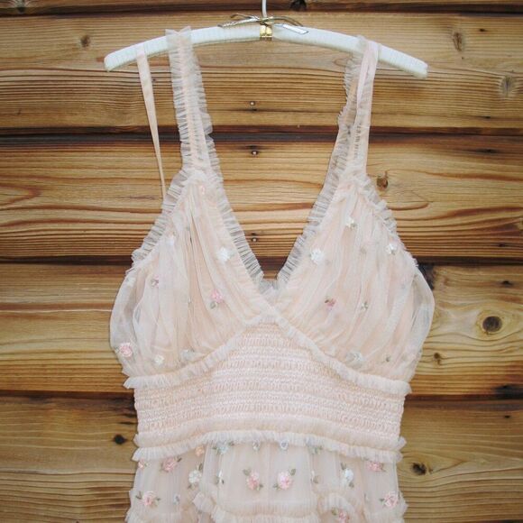 Mac Duggal 8037 Embroidered Floral evening Gown Dress Blush - Picture 10 of 16